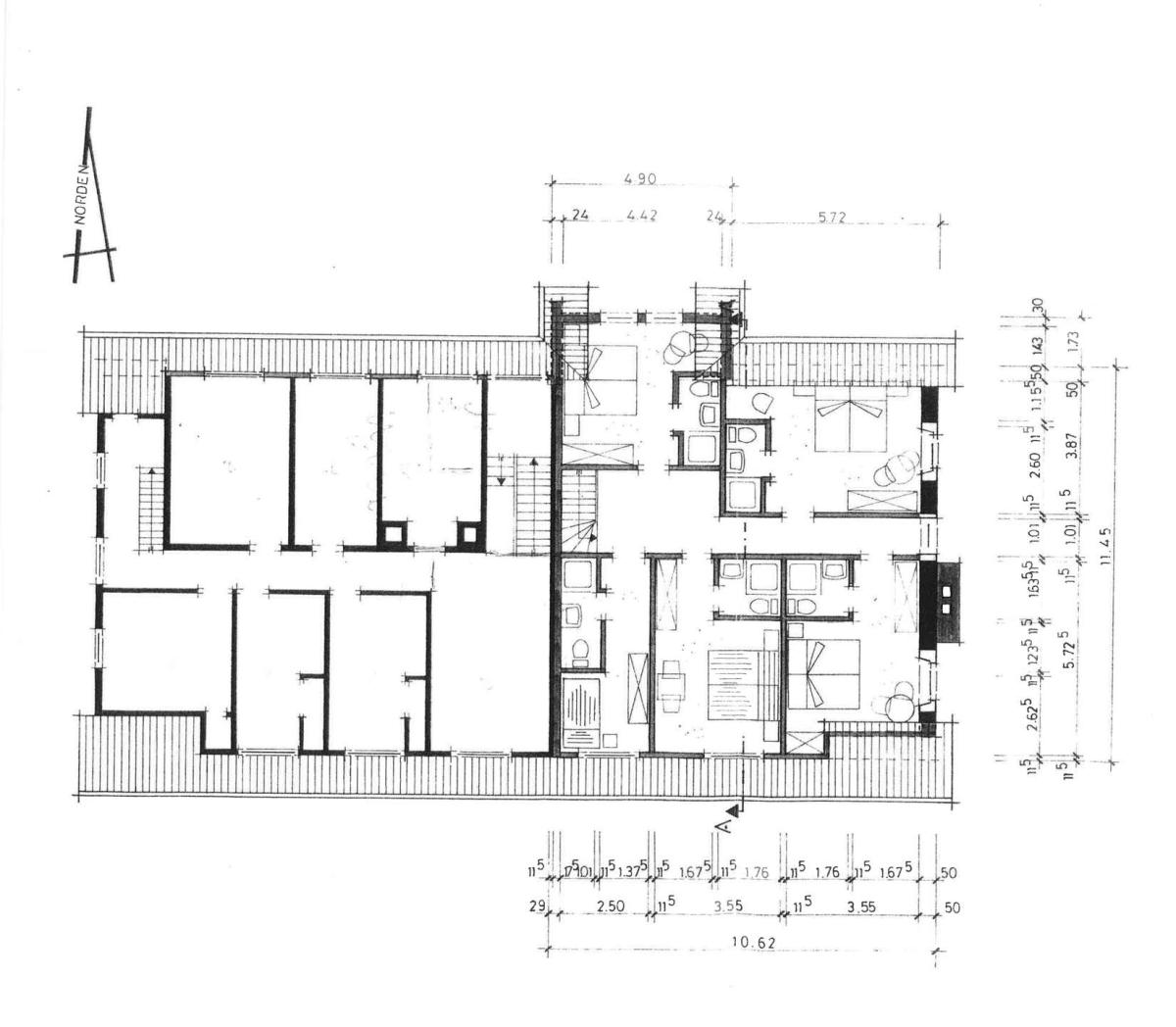 Grundriss Dachgeschoss Hotel